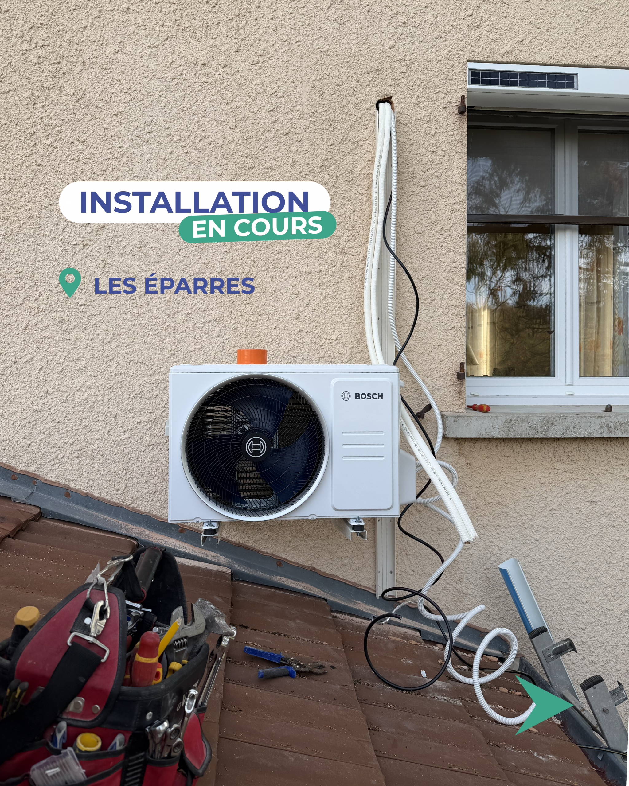 pompe à chaleur BOSCH aux Éparres 38300